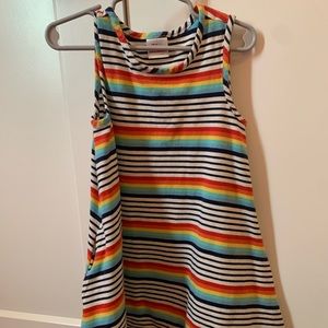 Rainbow stripe Hanna Anderson swing dress US 4T 100cm. EUC!